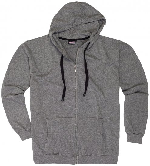 Adamo Athen Hoodie with Zipper Grey - Mikiny & mikiny bez kapucne - Mikiny & Mikiny s Kapucňou 2XL-12XL