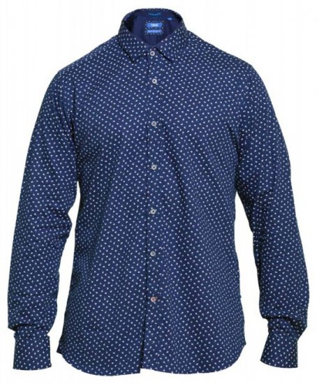 D555 Bainton Long Sleeve Shirt Navy - Košele - Košele 2XL-10XL