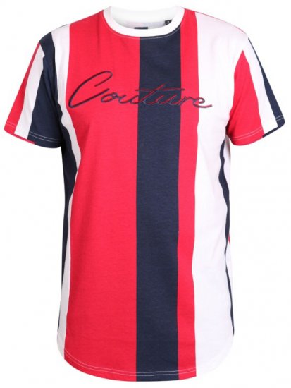 D555 Bancroft T-shirt Red/Navy - Tričká - Nadrozmerné tričká - 2XL-14XL