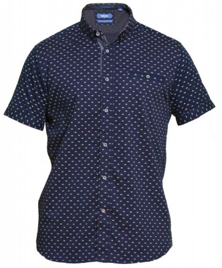 D555 Barrington Short Sleeve Shirt Navy - Košele - Košele 2XL-10XL