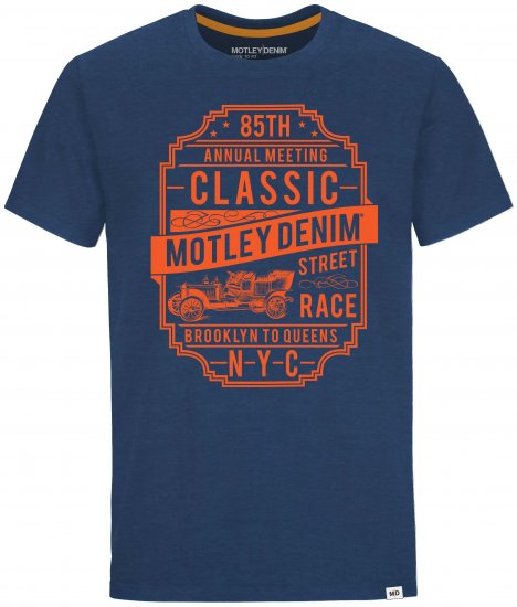 Motley Denim Blackpool T-shirt Dark Indigo - Tričká - Nadrozmerné tričká - 2XL-14XL