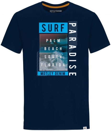 Motley Denim Bolton T-shirt Navy - Tričká - Nadrozmerné tričká - 2XL-14XL