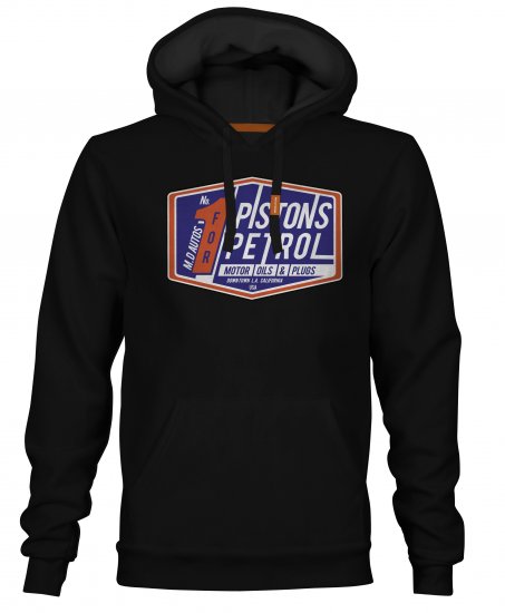 Motley Denim Bromley Hoodie Black - Mikiny & mikiny bez kapucne - Mikiny & Mikiny s Kapucňou 2XL-12XL