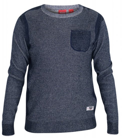 D555 Bryson Crewneck Sweater with Pocket Navy - Mikiny & mikiny bez kapucne - Mikiny & Mikiny s Kapucňou 2XL-12XL