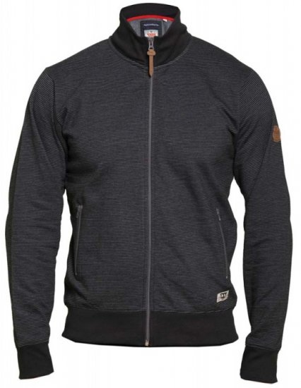 D555 Buxton Full Zip Sweatshirt Black - Mikiny & mikiny bez kapucne - Mikiny & Mikiny s Kapucňou 2XL-12XL
