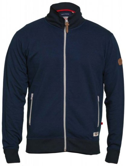 D555 Buxton Full Zip Sweatshirt Navy - Mikiny & mikiny bez kapucne - Mikiny & Mikiny s Kapucňou 2XL-12XL