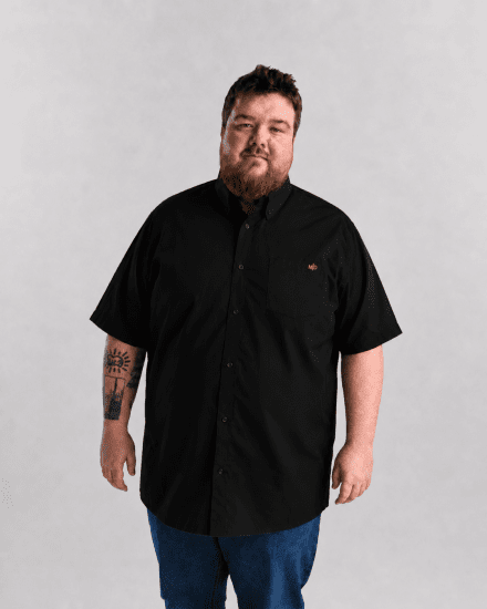 Motley Denim Zagreb Košeľa s krátkym rukávom Čierna - Košele - Košele 2XL-10XL