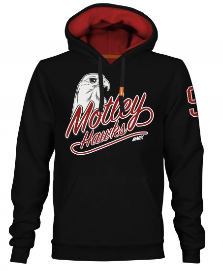 Motley Denim Corby Hoodie Black - Mikiny & Mikiny bez kapucne - Mikiny & Mikiny s Kapucňou 2XL-12XL