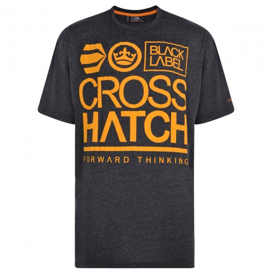 Crosshatch Large Go T-shirt Charcoal - Tričká - Nadrozmerné tričká - 2XL-14XL