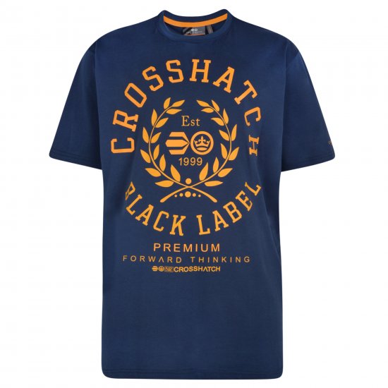 Crosshatch Laygos T-shirt Navy - Tričká - Nadrozmerné tričká - 2XL-14XL