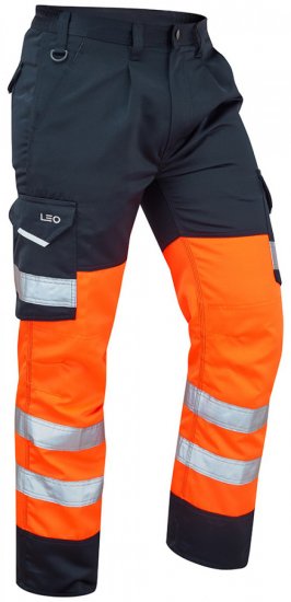 Leo Bideford Cargo Pants Hi-Vis Orange/Navy - Pracovné odevy - Pracovné Odevy 3XL-6XL
