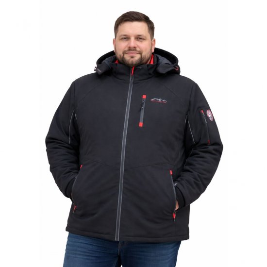 D555 Fretwell Padded Softshell Jacket with Detachable Hood Black - Bundy - Bundy Nadmerné Veľkosti 2XL-8XL