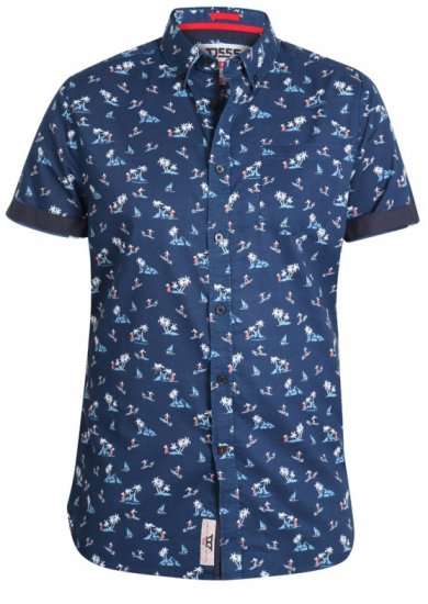 D555 Davian Hawaii Shirt Navy - Košele - Košele 2XL-10XL