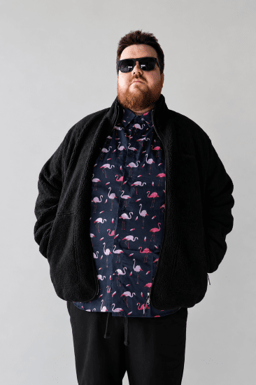 Jack & Jones Norrebro Teddy Jacket Black - Bundy - Bundy Nadmerné Veľkosti 2XL-8XL