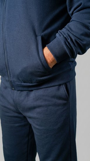 20 Nodi Ostro Stretch Fleece Cotton Tracksuit Navy - Teplákové súpravy - Teplákové súpravy Pánske Nadmerné veľkosti