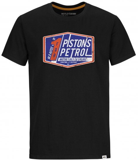 Motley Denim Devon T-shirt Black - Tričká - Nadrozmerné tričká - 2XL-14XL