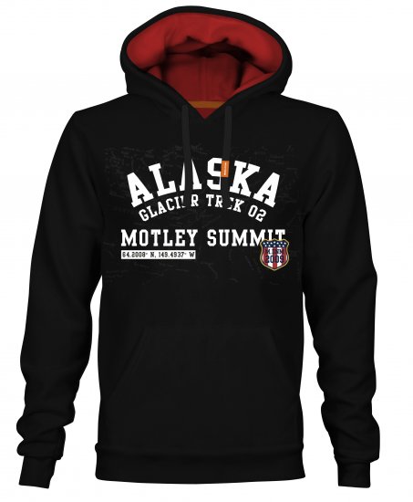 Motley Denim Elland Hoodie Black - Mikiny & mikiny bez kapucne - Mikiny & Mikiny s Kapucňou 2XL-12XL
