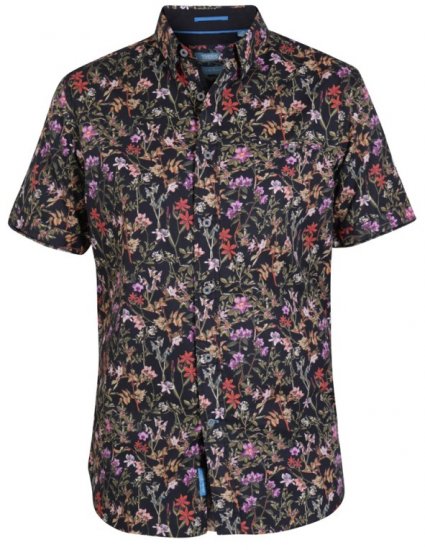 D555 Emmet Floral Shirt Black - Košele - Košele 2XL-10XL