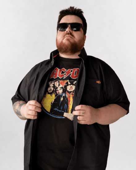 D555 Hugh Official ACDC Highway To Hell Tričko s Potlačou Čierna - Tričká - Nadrozmerné tričká - 2XL-14XL