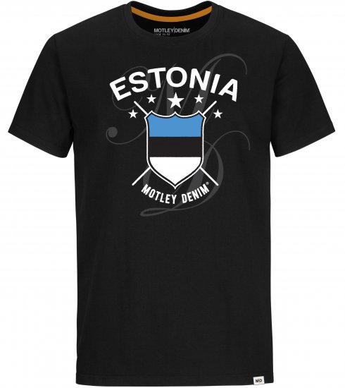 Motley Denim Estonia T-shirt Black - Tričká - Nadrozmerné tričká - 2XL-14XL