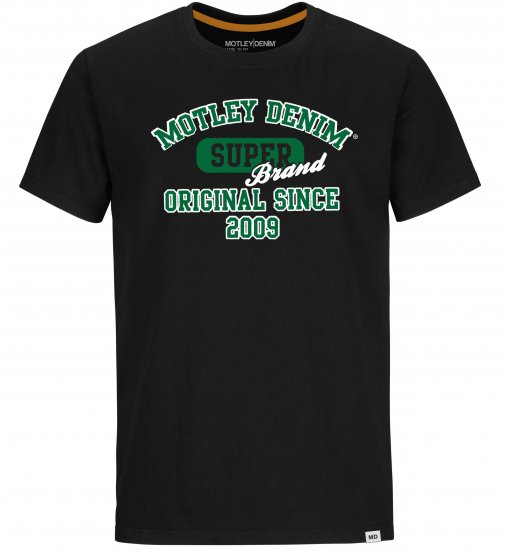 Motley Denim Exeter T-shirt Green on Black - Tričká - Nadrozmerné tričká - 2XL-14XL
