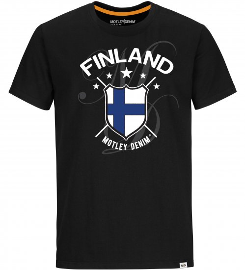 Motley Denim Finland T-shirt Black - Tričká - Nadrozmerné tričká - 2XL-14XL