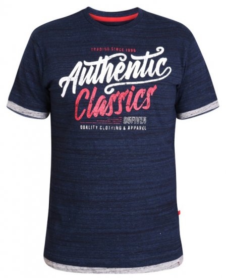 D555 Finn T-shirt Navy - Tričká - Nadrozmerné tričká - 2XL-14XL