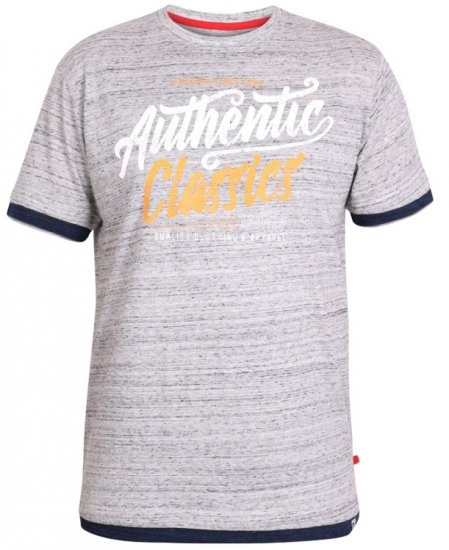 D555 Finn T-shirt Grey - Tričká - Nadrozmerné tričká - 2XL-14XL