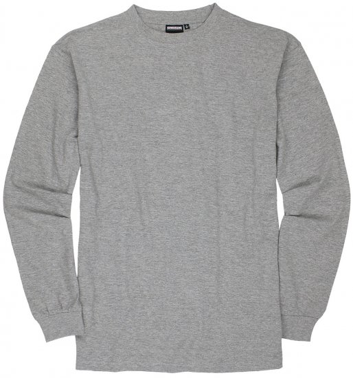 Adamo Floyd Comfort fit Long sleeve T-shirt Grey - Tričká - Nadrozmerné tričká - 2XL-14XL