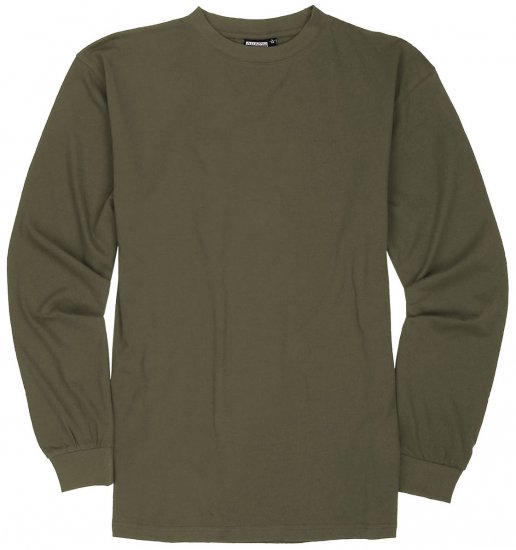 Adamo Floyd Comfort fit Long sleeve T-shirt Khaki - Tričká - Nadrozmerné tričká - 2XL-14XL