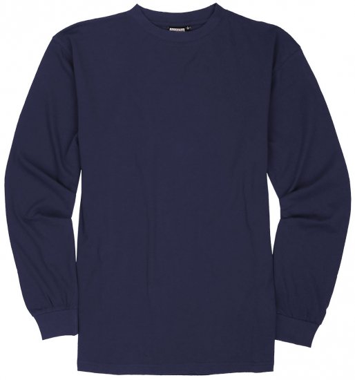 Adamo Floyd Comfort fit Long sleeve T-shirt Navy - Tričká - Nadrozmerné tričká - 2XL-14XL