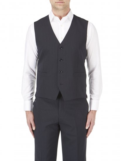 Skopes Darwin Waistcoat Black stripe - Obleky - Obleky 2XL-8XL