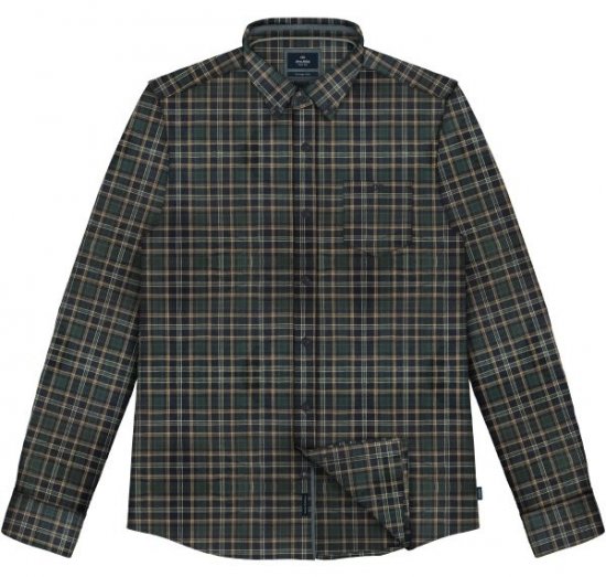 Double Outfitters FS-5230 Károvaná košeľa Tmavozelená/Béžová - Košele - Košele 2XL-10XL