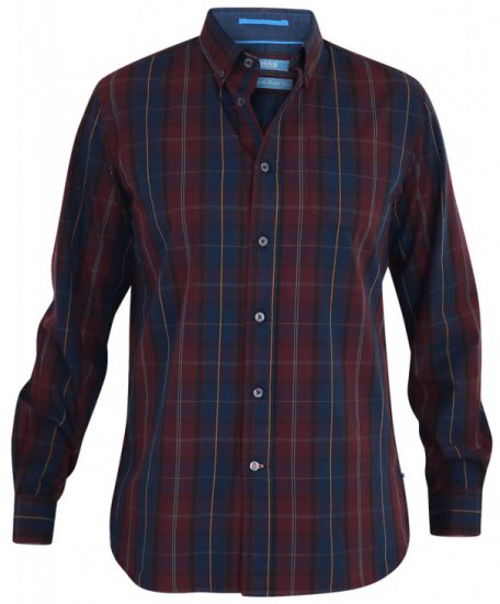 D555 Grady Long Sleeve Check Shirt - Košele - Košele 2XL-10XL