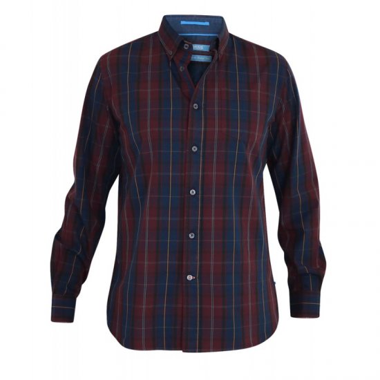 D555 Grady Long Sleeve Check Shirt - Košele - Košele 2XL-10XL
