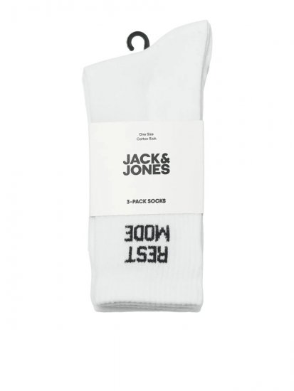 Jack & Jones Power Statements Tenisové ponožky Biela 3-pack - Spodná bielizeň - Spodné Prádlo 2XL-8XL