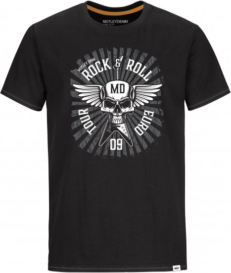 Motley Denim HENLOW T-shirt Black - Tričká - Nadrozmerné tričká - 2XL-14XL