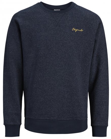 Jack & Jones Hide Sweatshirt Navy - Mikiny & mikiny bez kapucne - Mikiny & Mikiny s Kapucňou 2XL-12XL