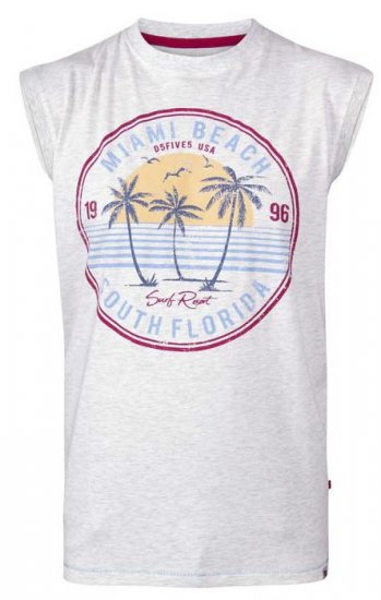 D555 Shipley Miami Beach Printed Sleeveless T-Shirt - Tričká - Nadrozmerné tričká - 2XL-14XL