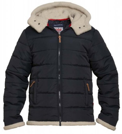 D555 Hudson Hooded Puffer Jacket Navy - Bundy - Bundy Nadmerné Veľkosti 2XL-8XL