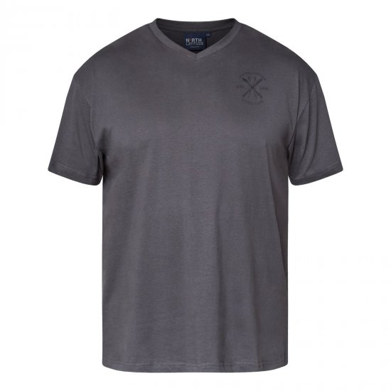 North Latitude Alpine Club T-Shirt Sivá/uhľovo šedá - Tričká - Nadrozmerné tričká - 2XL-14XL