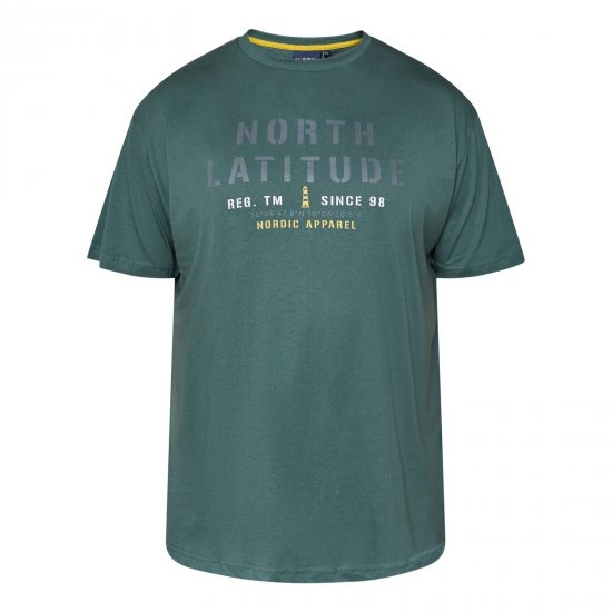 North Latitude T-Shirt Zelená/Khaki - Tričká - Nadrozmerné tričká - 2XL-14XL