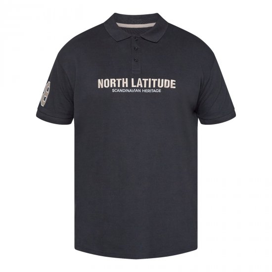 North Latitude Logo Polo Čierna - Polokošele - Polokošele 2XL-8XL