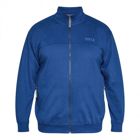 North Latitude Sweat Cardigan Modrá - Mikiny & mikiny bez kapucne - Mikiny & Mikiny s Kapucňou 2XL-12XL