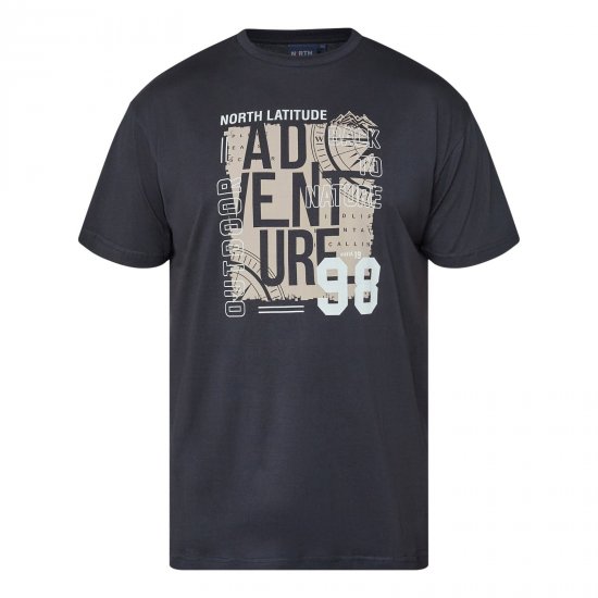 North Latitude Adventure 98 Graphic Tee Čierna - Tričká - Nadrozmerné tričká - 2XL-14XL