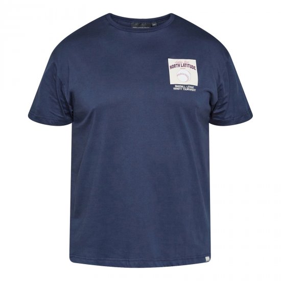 North Latitude T-Shirt With Print Námornícka modrá - Tričká - Nadrozmerné tričká - 2XL-14XL
