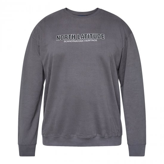 North Latitude Crewneck Sweatshirt Sivá/uhľovo šedá - TALL mikiny - TALL mikiny pre vysokých mužov
