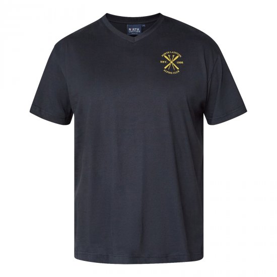 North Latitude Alpine Club T-Shirt Čierna - Tričká - Nadrozmerné tričká - 2XL-14XL