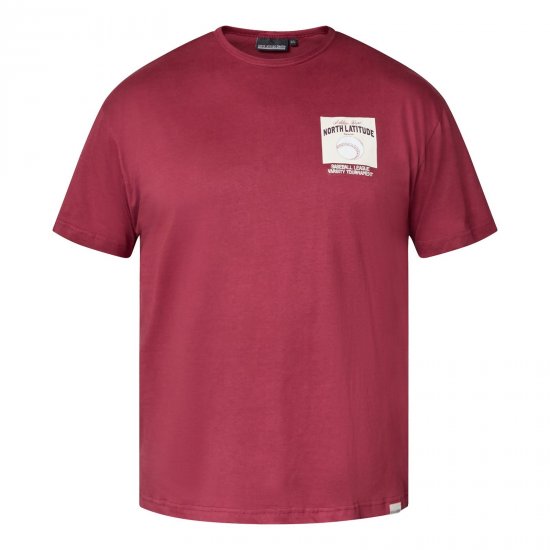North Latitude T-Shirt With Print Červená - Tričká - Nadrozmerné tričká - 2XL-14XL