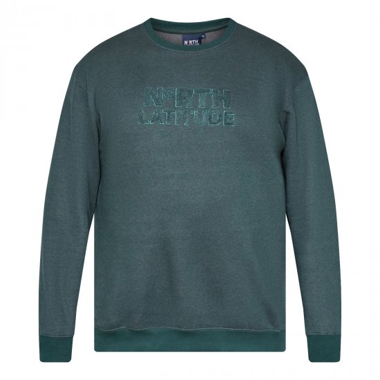 North Latitude Crewneck Logo Sweat Zelená/Khaki - Mikiny & mikiny bez kapucne - Mikiny & Mikiny s Kapucňou 2XL-12XL